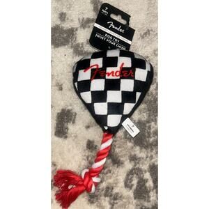 Perri's Fender Guitar Pick Plush Dog Toy with Rope - NEW!